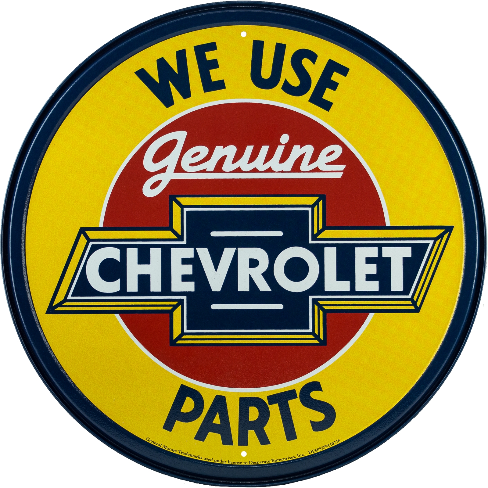 GENUINE CHEVROLET PARTS Round Vintage Tin Sign | eBay