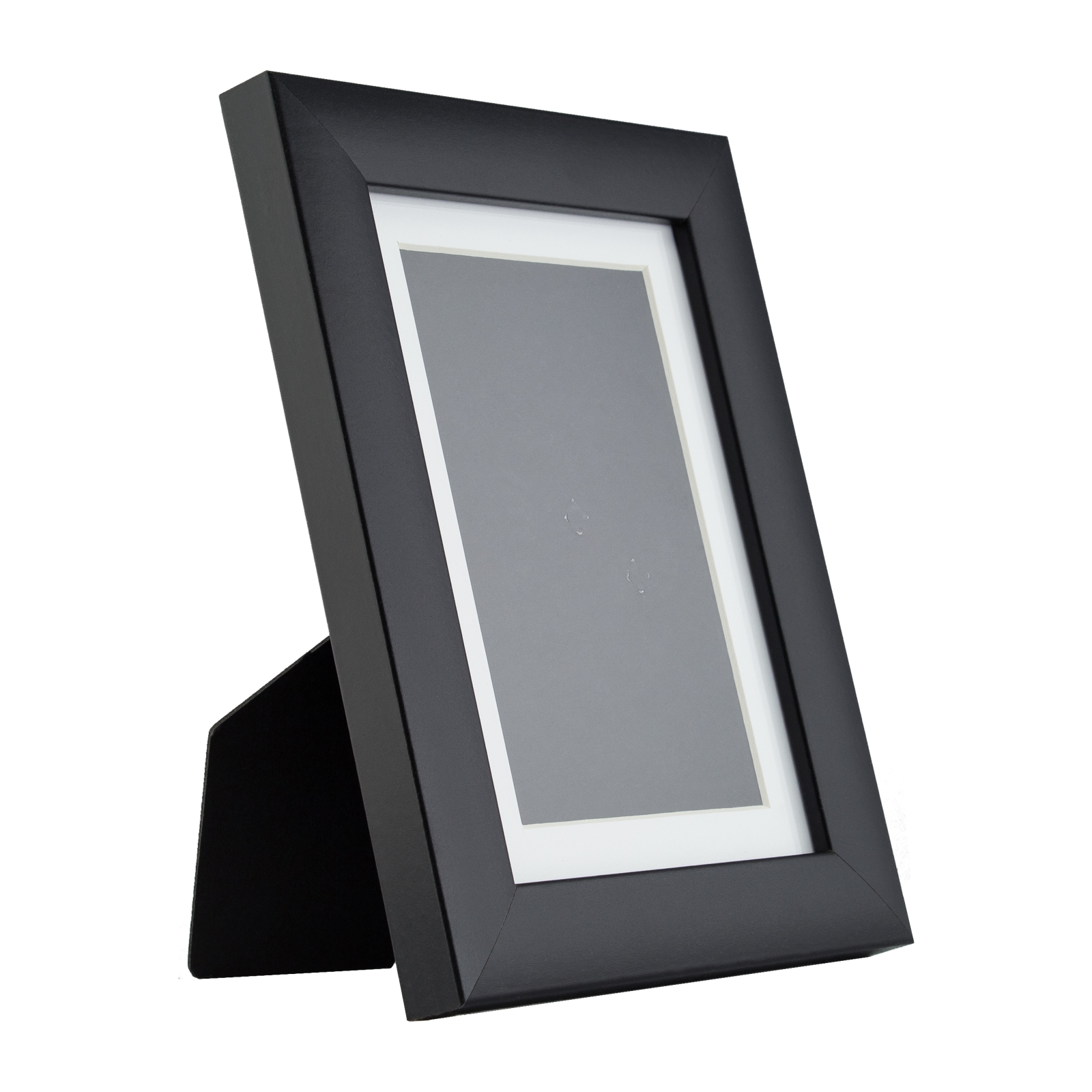 1WB3BK Contemporary Tabletop 5x7 Gallery Black Standing Picture Frame, Mat