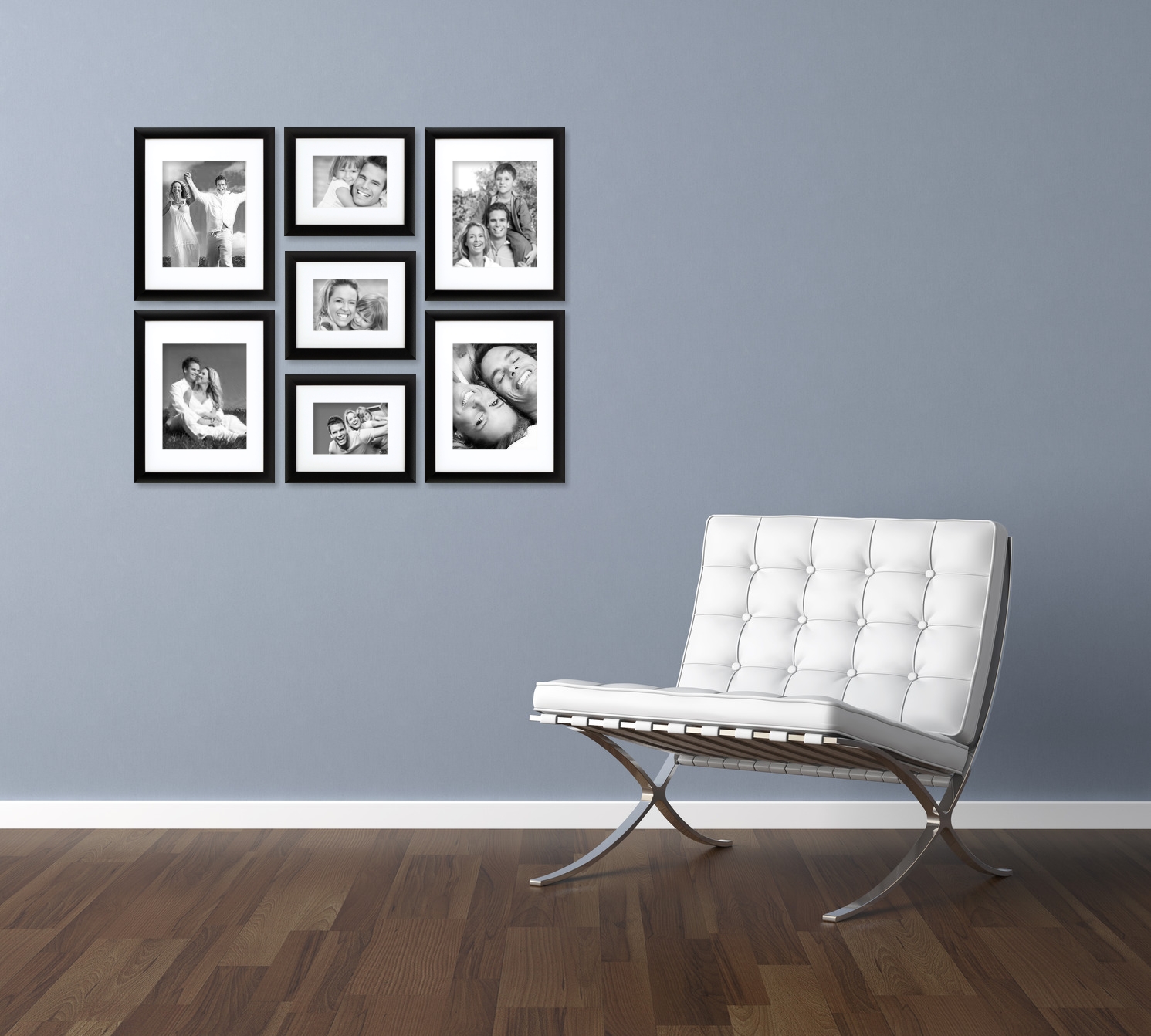 Craig Frames 7 Piece Black Gallery Wall Frame Set with Glass & White