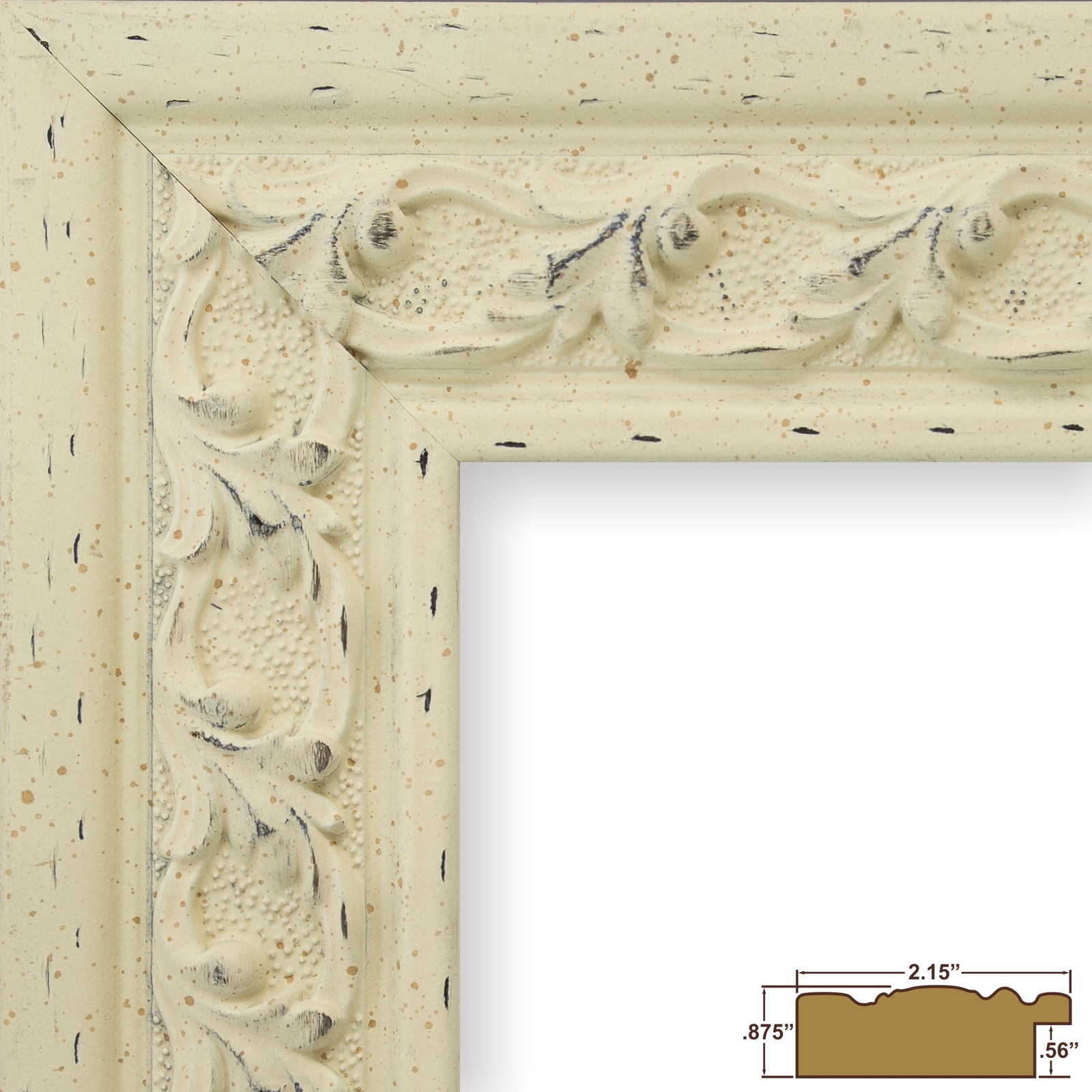 Craig Frames Swedish Country, 2.125" OffWhite Scandinavian Style