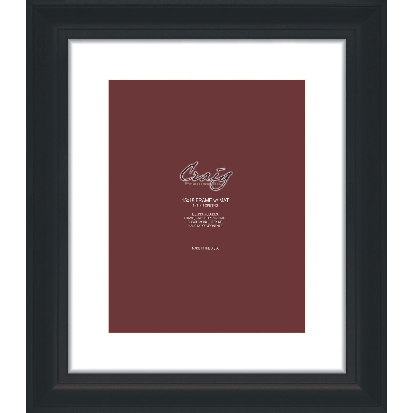 Craig Frames 7 Piece Black Gallery Wall Frame Set with Glass & White