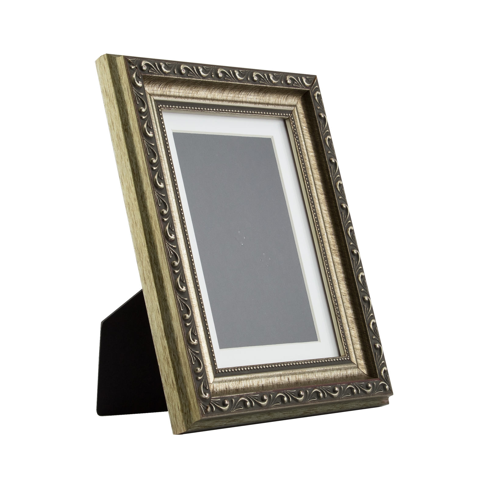 Ancien Ornate TableTop 5x7 Antique Silver Standing Picture Frame with