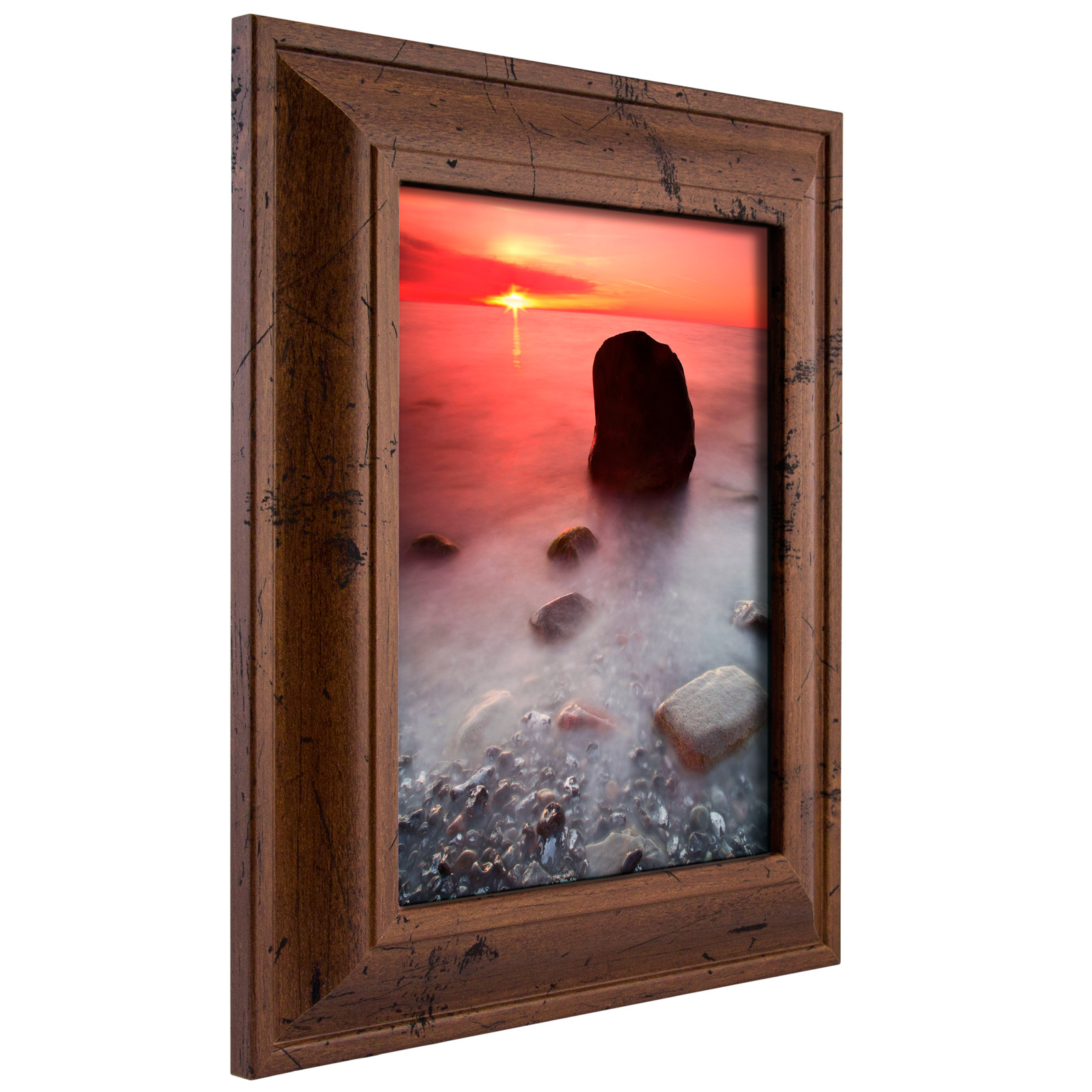 Craig Frames Contemporary, Upscale, 2" Rustic Dark Walnut Brown Picture