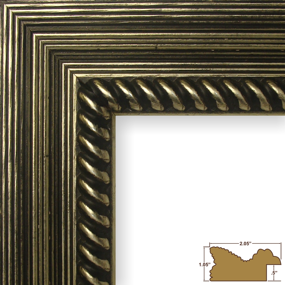 Craig Frames Barnwood Ornate, 2" Rustic Antique Silver Wood Picture